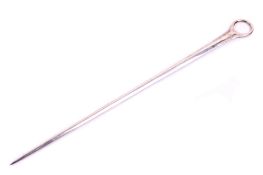 A George III silver meat skewer.
