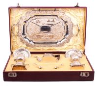 A Swami style Anglo-Indian silver tea set.