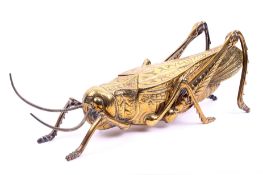 A William Tonks & Sons 19th century novelty brass grasshopper inkwell.