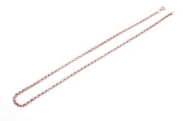 A 9ct gold chain link necklace. With a crab claw clasp, L51cm, 11.