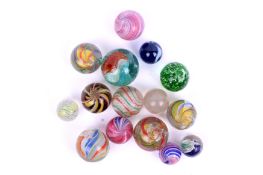 A collection of German antique marbles.