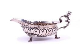 A silver Georgian sauce boat.