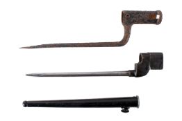 Two WWII bayonets. Comprising a British No 4 spiked bayonet, blade L18.