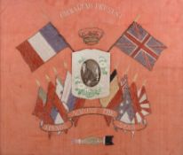 A WWI era sweetheart embroidered picture.