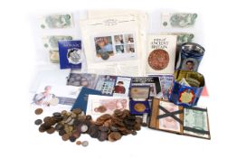 A large accumulation of coins and banknotes.