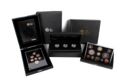 Three modern proof sets. Including two 2008 sets, one £5 pounds to one penny.