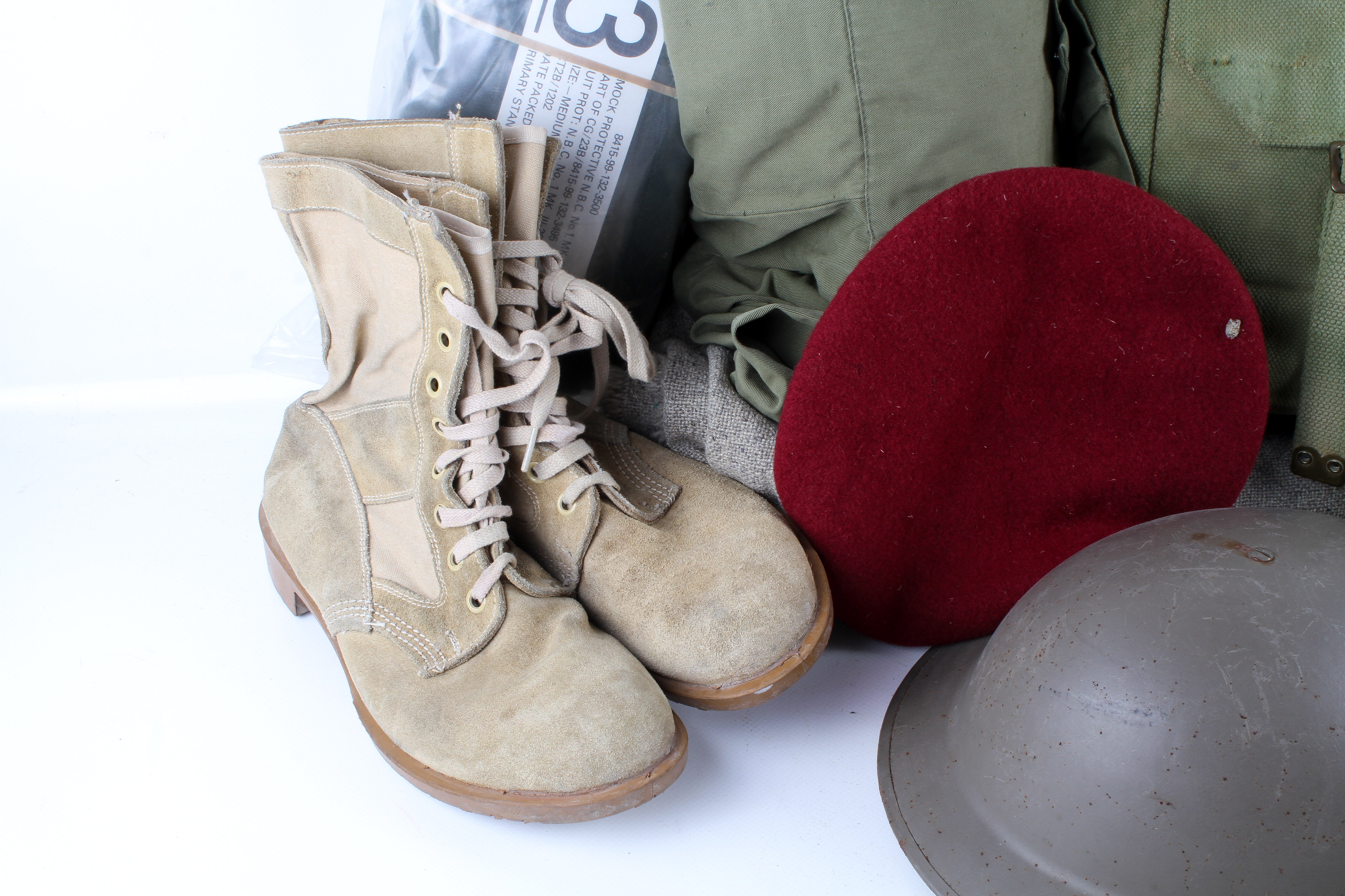 A collection of military clothing and accessories. - Image 2 of 3