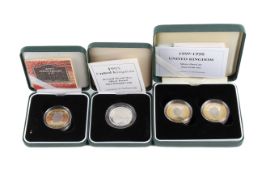 A group of four silver proof £2 coins. Dated 1995, 1997, 1998 & 2005.