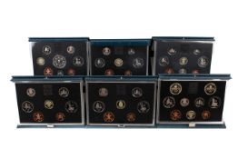 Six proof coin sets. Dated 1987 to 1990, 1991 and 1993.