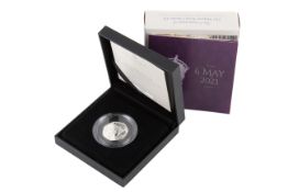 2023 Charles III silver proof Piedfort 50 pence coin.