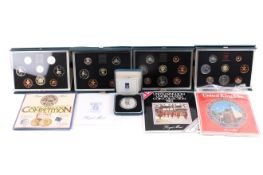A collection of modern coins.