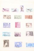 An India and states stamp collection in album with loose leaves.