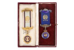 Two 1930s Royal Antediluvian Order of Buffaloes medals.