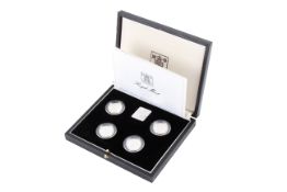 1984 - 1987 four silver proof Piedfort £1 coins.