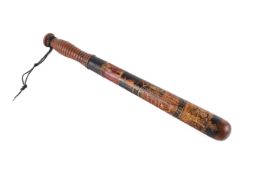 A Victorian painted police truncheon.