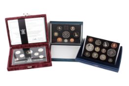 Three coin sets. Including 1996 silver proof set 7 coins and two proof sets dated 1993, 2005.
