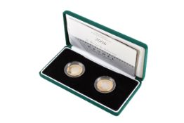 A set of two UK 2006 silver proof Piedfort £2 coins.