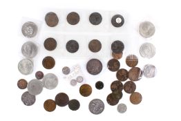 A group of mainly English coins including 2 crowns dated 1889 and 1893 1889 double florin and 1887