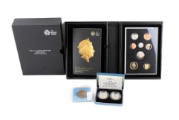 A collection of assorted UK coins.