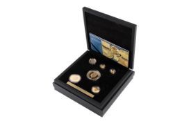Ascension Island 2023 King Charles III gold proof Coronation set. 5 pounds to 1/8 of a sovereign.