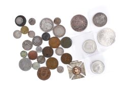A collection of worldwide coins.