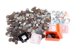 A large collection of assorted 20th Century World coins some silver.