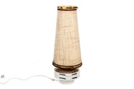 A mid-century West German 'fat lava' ceramic table lamp base with original fabric shade.
