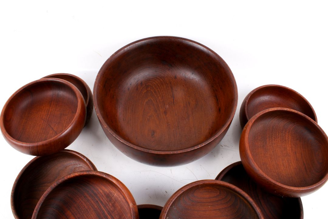 A set of ten mid-century Galatix Burma Teak bowls. - Image 2 of 3