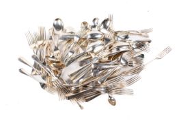 A quantity of assorted silver plated flatware.