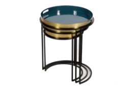 A contemporary nest of three tables.