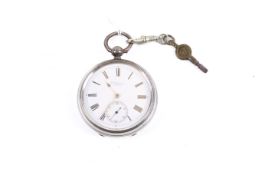 A late 19th century J W Benson silver cased pocket watch.