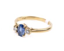 A diamond, sapphire and 18ct gold ring.