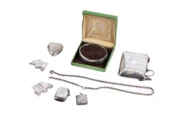 A small group of silver and silverplate.