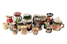 A collection of assorted mostly 20th century toby and character jugs.