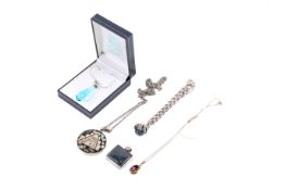 A collection of silver costume jewellery.