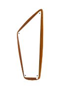 A circa 1970s Danish teak framed asymmetrical wall mirror. Stamped 'Made in Denmark'.