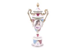 A 20th century porcelain twin handled vase.