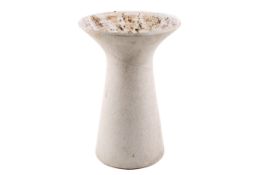 Waistel Cooper (1921 - 2003) a studio art pottery textured vase. Conical body with a flared rim.