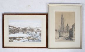 Jack Seaman - 'Dales Winter' signed watercolour.