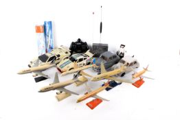 An assortment of toys and model vehicles.