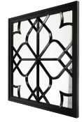 A contemporary 'Trifoglio' black framed wall mirror. By Oka Direct Ltd.
