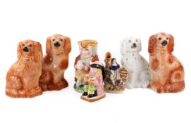 A collection of Staffordshire pottery.