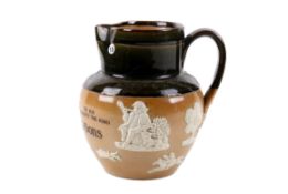 Advertising Royal Doulton Lambeth stoneware jug.