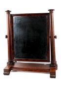 A large rectangular mahogany framed dressing table mirror.