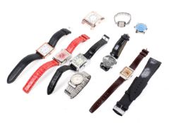 A group of Japanese and Chinese wristwatches. Various brands and sizes.