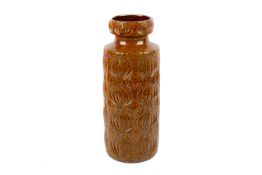 A mid-century West German Scheurich ceramic brown vase. #285-40.