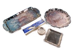 A collection of assorted silver plate items.