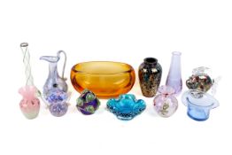 A collection of assorted art glass including Caithness, a piece of Scottish glass possibly Vassart,