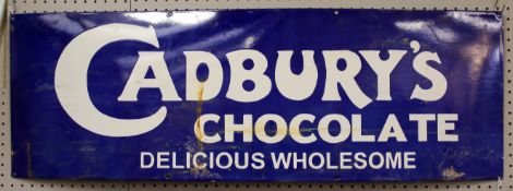 'Cadbury's Chocolate' blue enamel advertising sign.