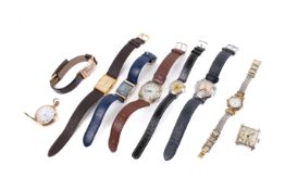 A small group of vintage wristwatches. Including Ilinois, Raymond Weil, Movado, Bulova, etc.